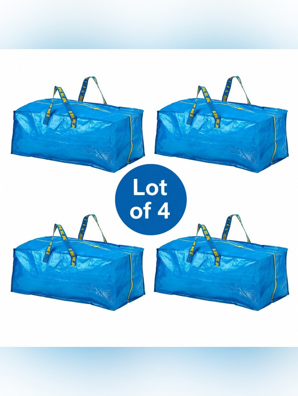 IKEA DIMPA Storage Bags Set of 4 Large Zip Moving Storage Bags Blue New